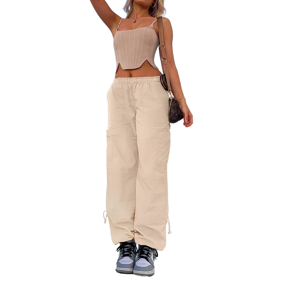 Multi-bag Straight Cargo Casual Pants