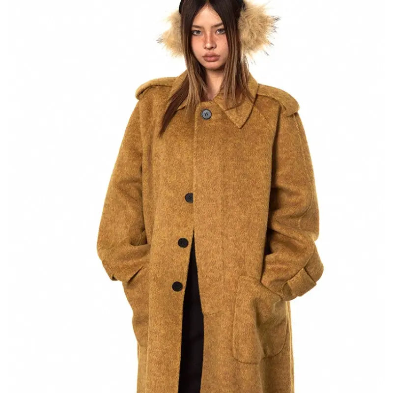 High-support Wool Handmade Double-faced Woolen Goods Long Autumn And Winter High-grade Overcoat Coat null