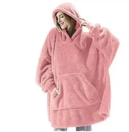 Hoodie Sweatshirt With Big Pocket Tops Sweater Comfortable Loose Double-Sided Fleece Thicker Wearable Blanket Nipaaj