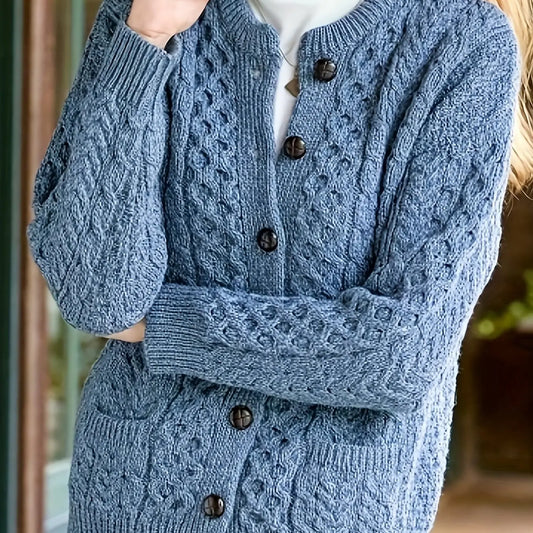 Women's Casual Knit Cardigan Sweater Cozy Long Sleeve Nipaaj