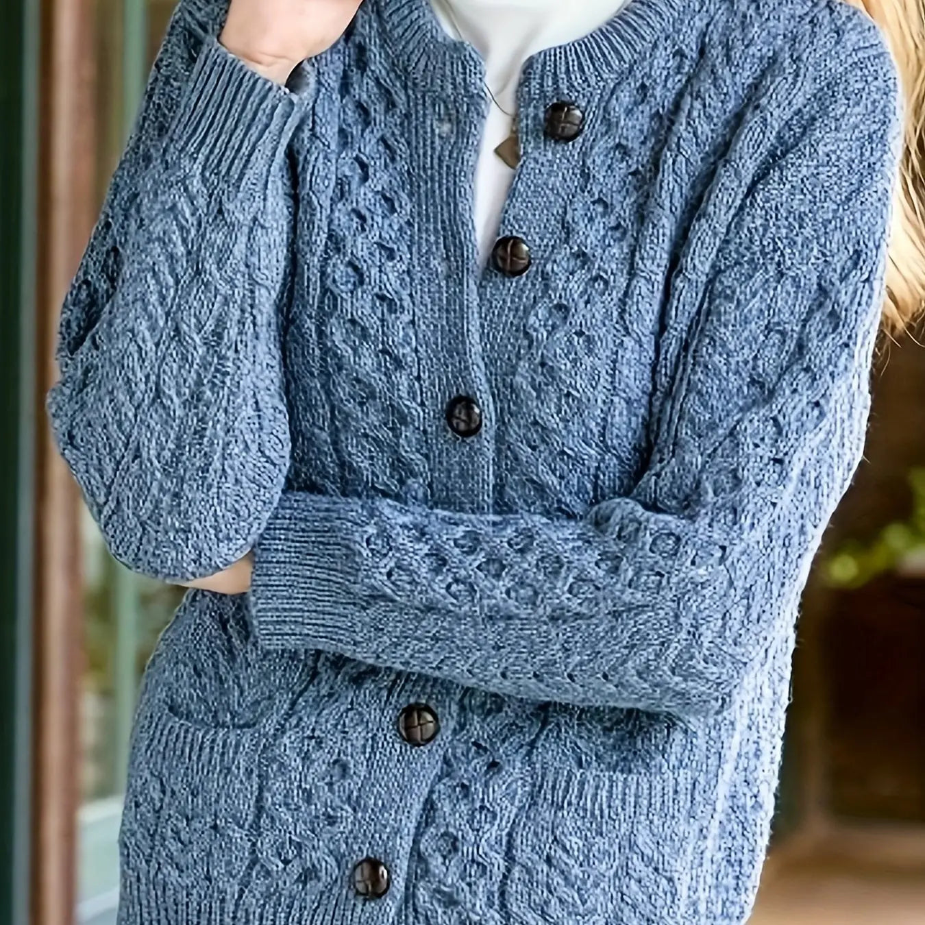 Women's Casual Knit Cardigan Sweater Cozy Long Sleeve Nipaaj