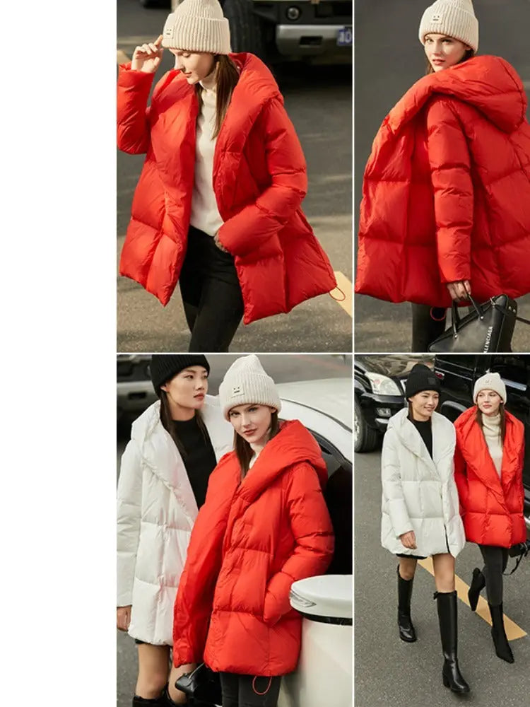 Light Hooded White Duck Down Jacket null
