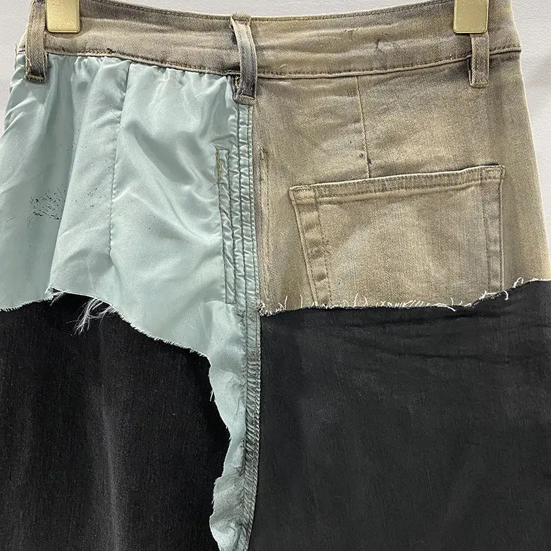 Men's And Women's Patchwork Coated Personalized Jeans Nipaaj