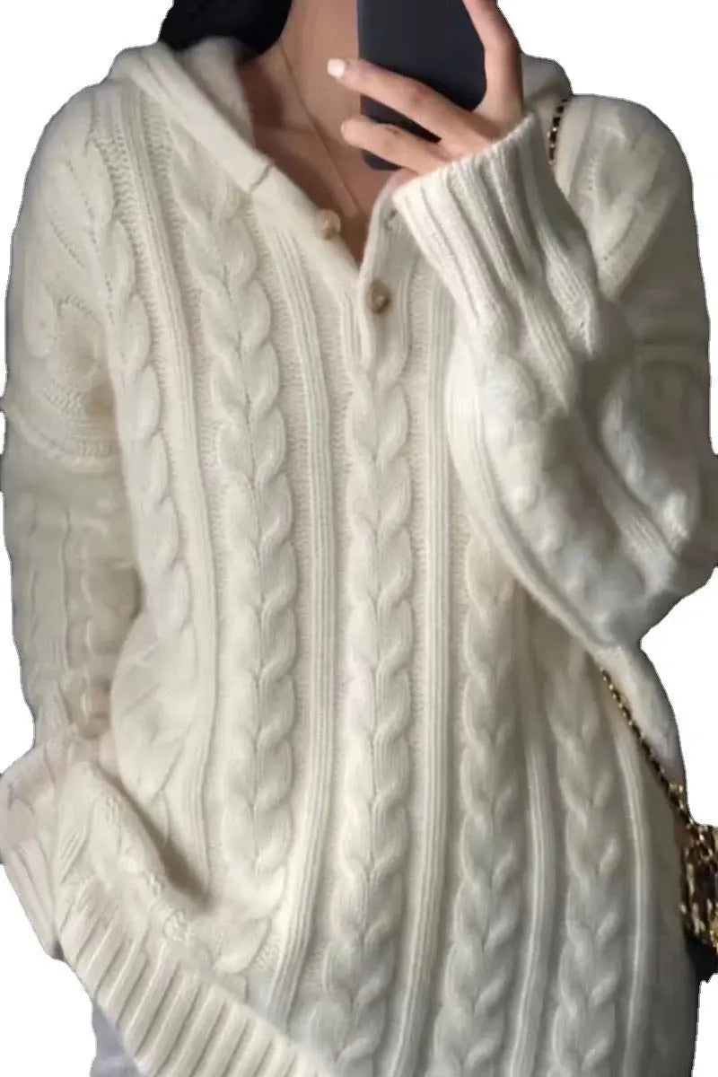 Heavy European Goods Cashmere Sweater Women's Hooded Sweater Loose Pullover Nipaaj