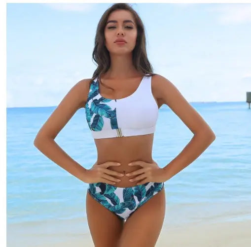 European And American Bikini Women Zipper Split Swimming null