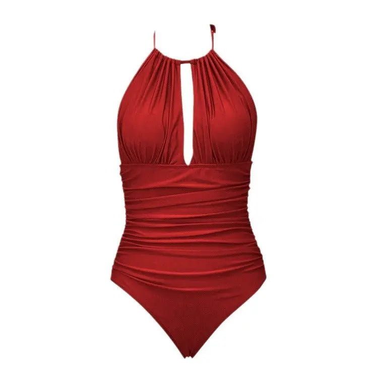 New One-piece Halter Hot Spring Swimming Swimsuit For Women null