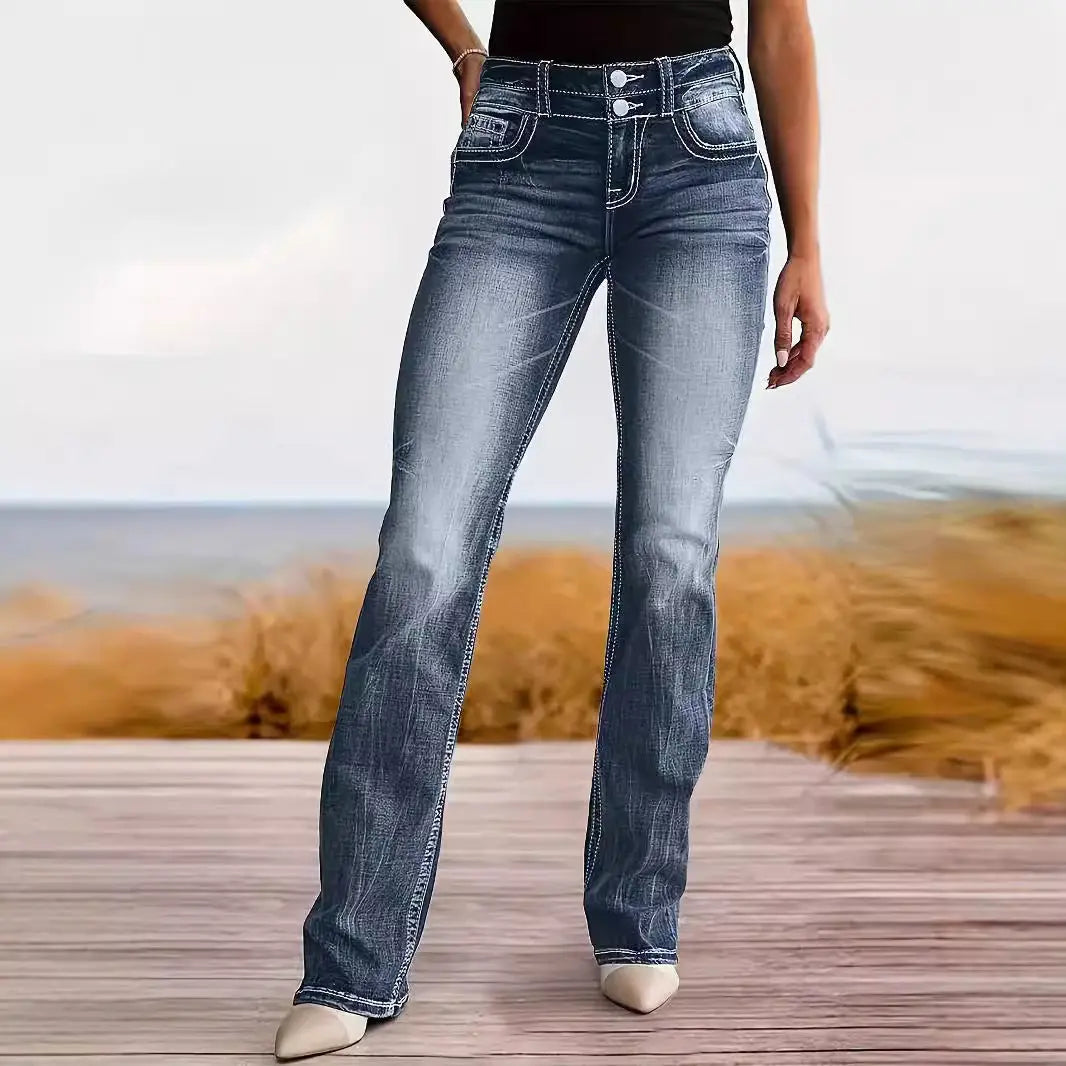 Women's Jeans High Waist Straight Slim Fit Slimming Versatile Nipaaj