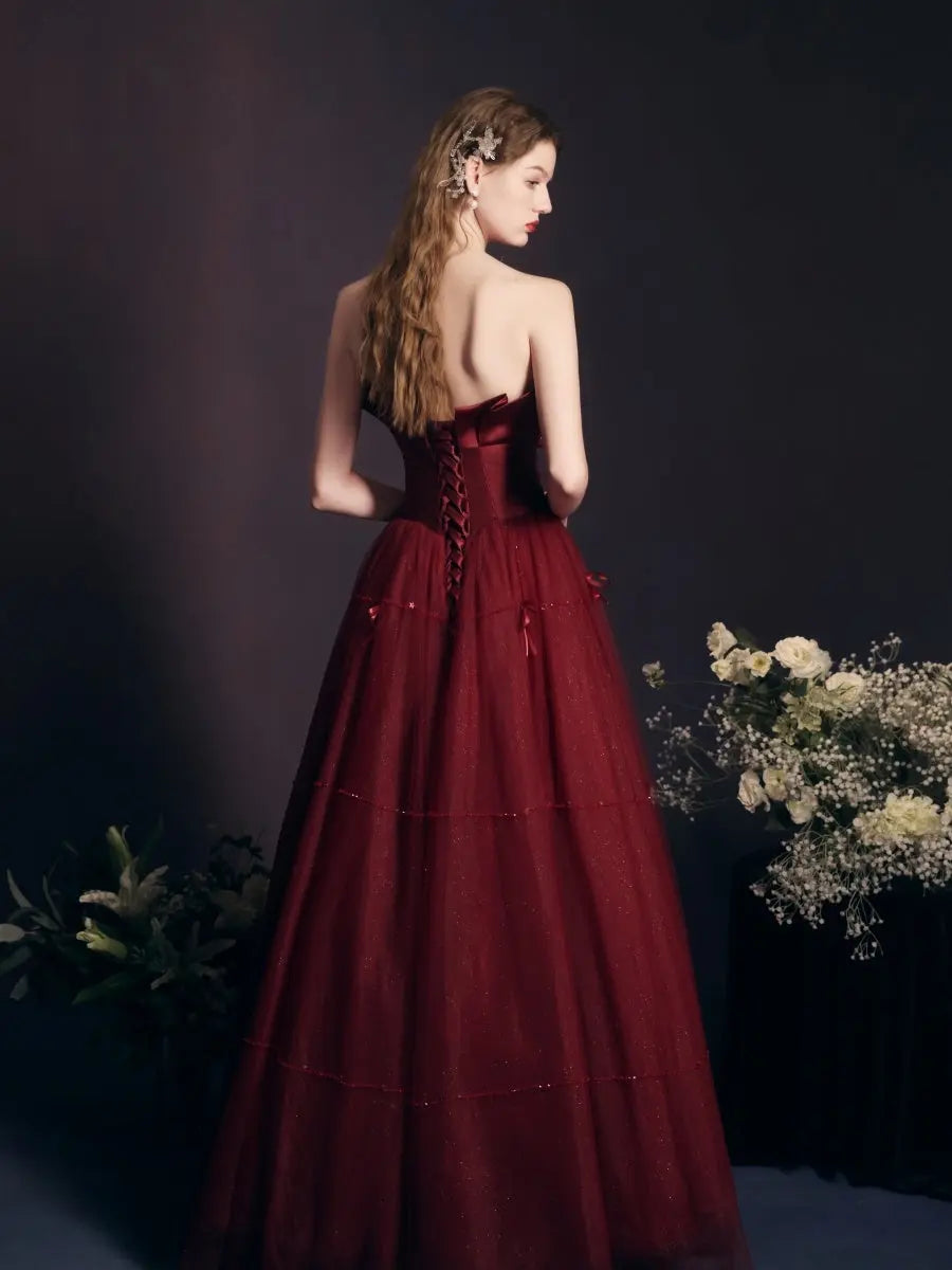 Red Long Dress Heavy-duty Tube Top For Women Nipaaj
