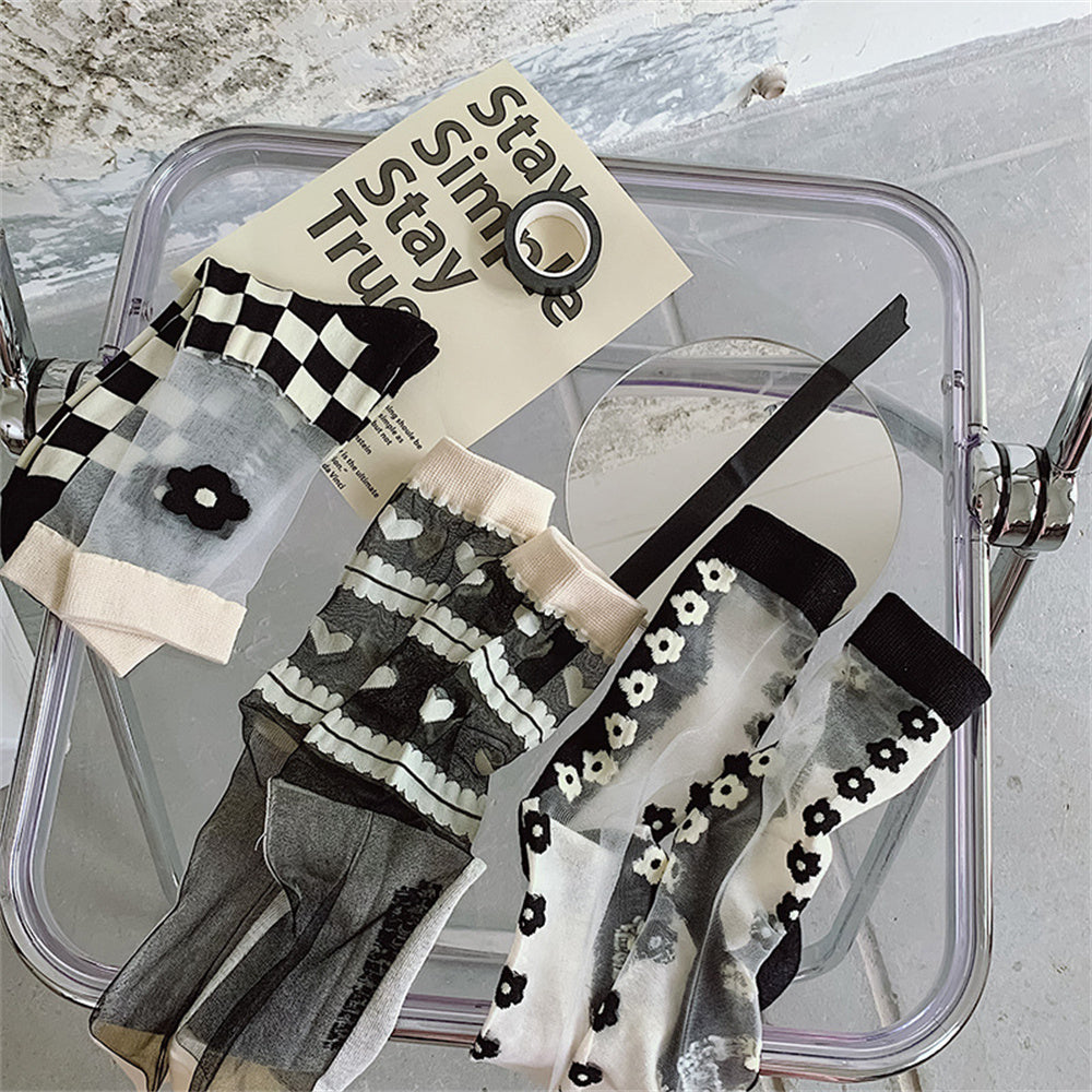 Tulip Fairy Wind Transparent Crystal Glass Silk Women's Socks