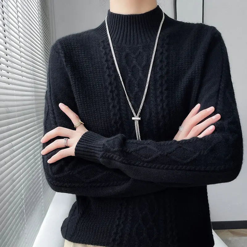 Thickened Half-high Collar Cashmere Sweater Nipaaj