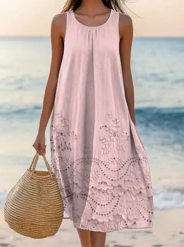 Polyester Short-sleeve One-piece Dress For Women null