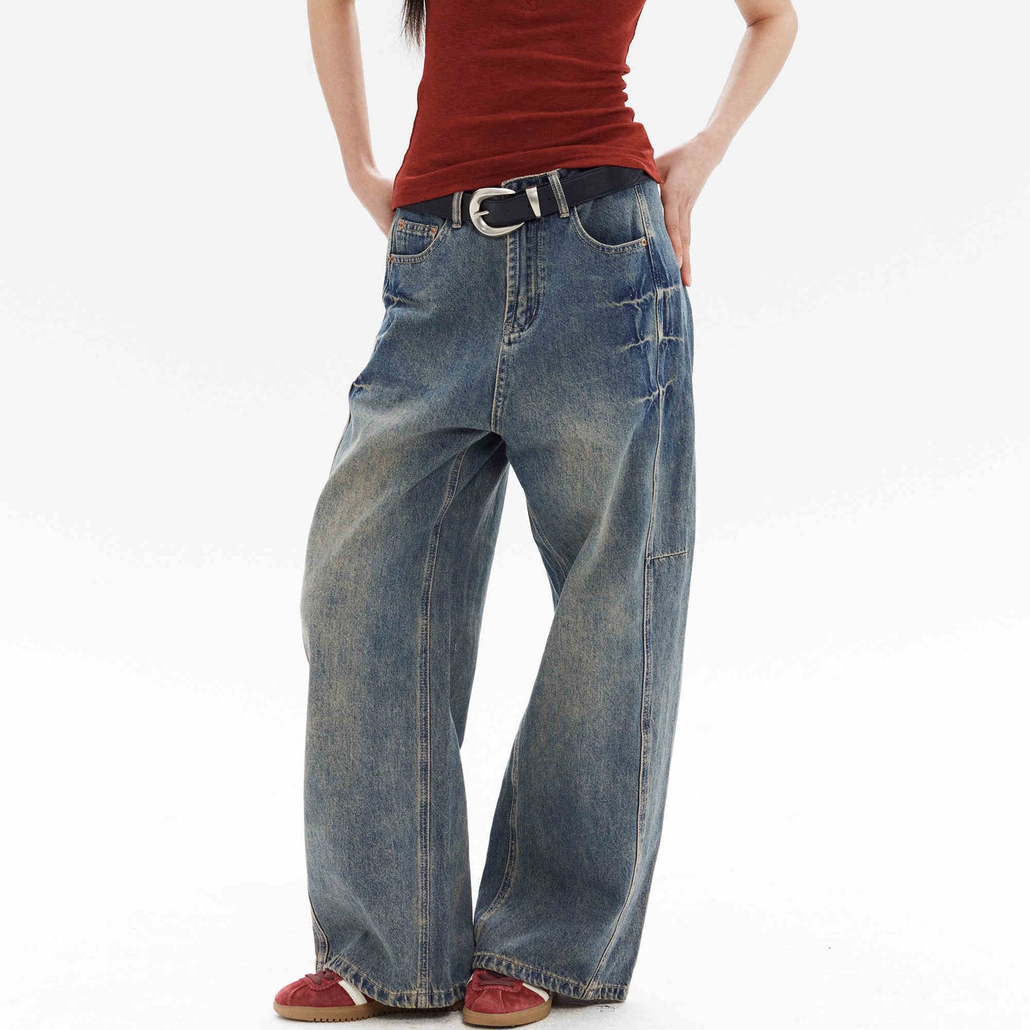American High Street Design Loose Jeans Nipaaj