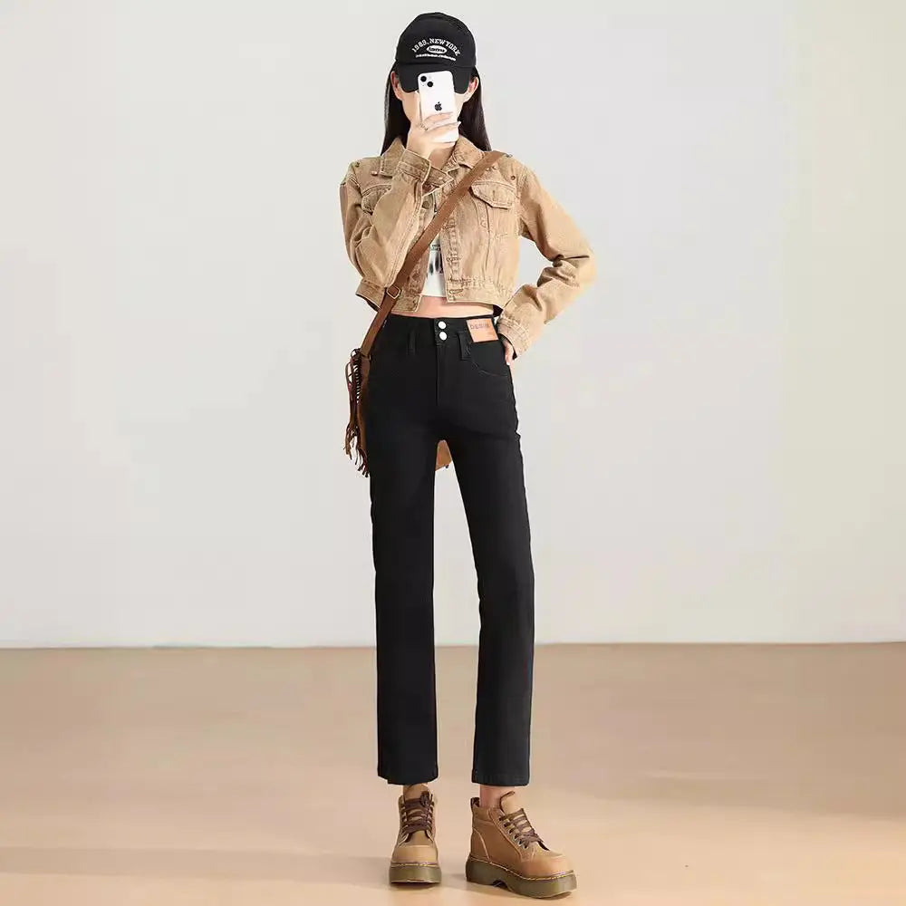 High Waist Slimming And Fashionable Design Popular Ankle-length Cigarette Pants Nipaaj