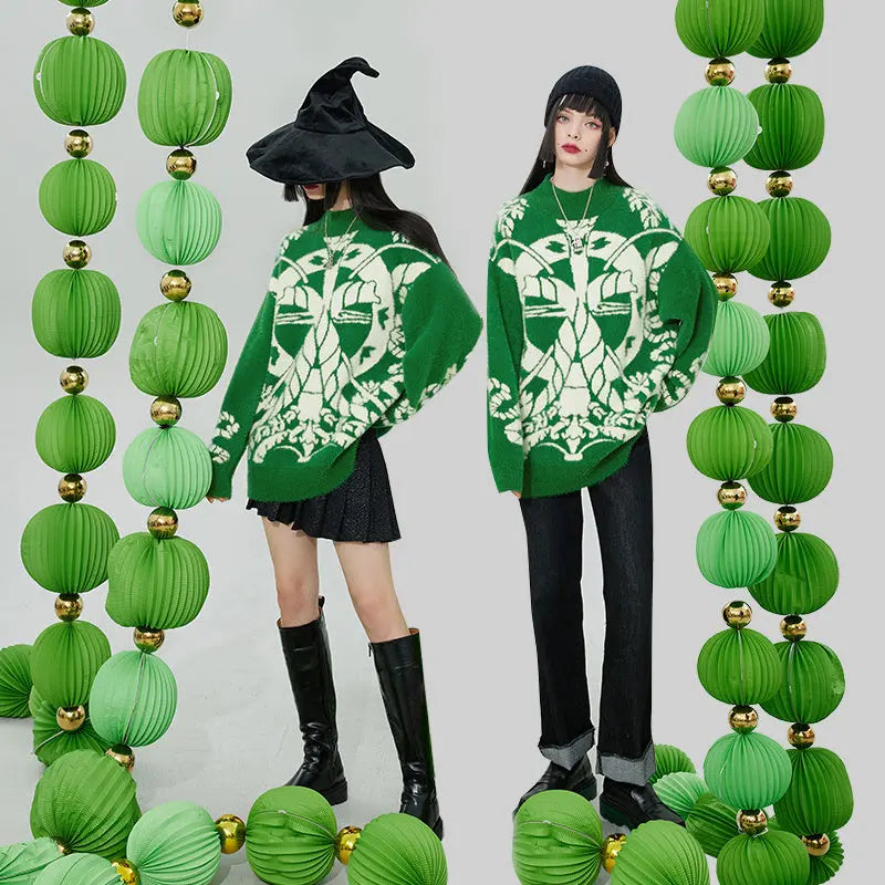 Loose Round Neck Lazy Style Outer Wear Long-sleeved Sweater Nipaaj