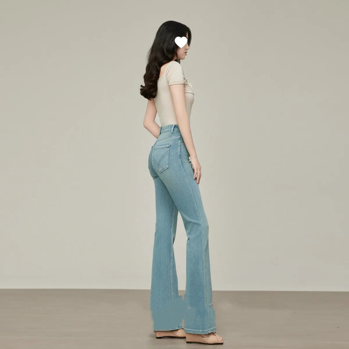 Skinny Jeans Women's High Waist Spring Summer  Small Flared Pants Light Color Nipaaj