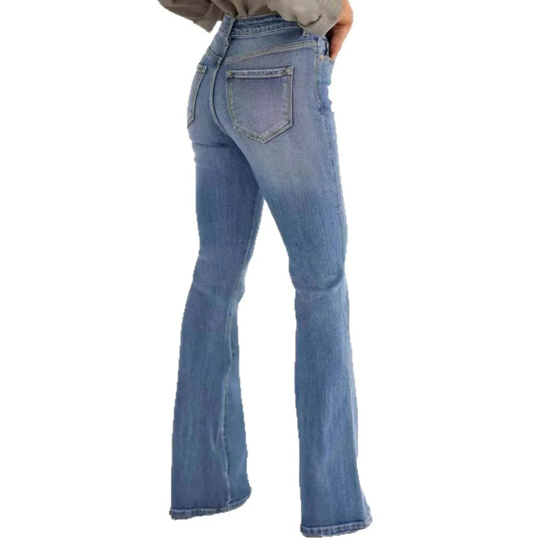 Fashion Slim Stretch High-waisted Boot-cut Pants Jeans Nipaaj