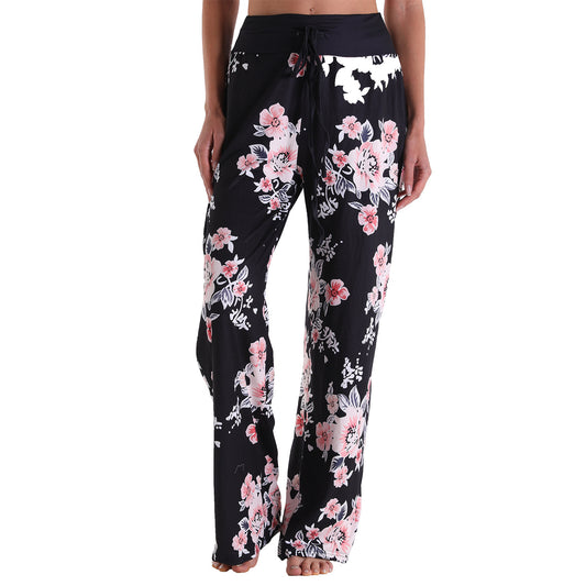 Loose Lace-up Camouflage Printed Pants