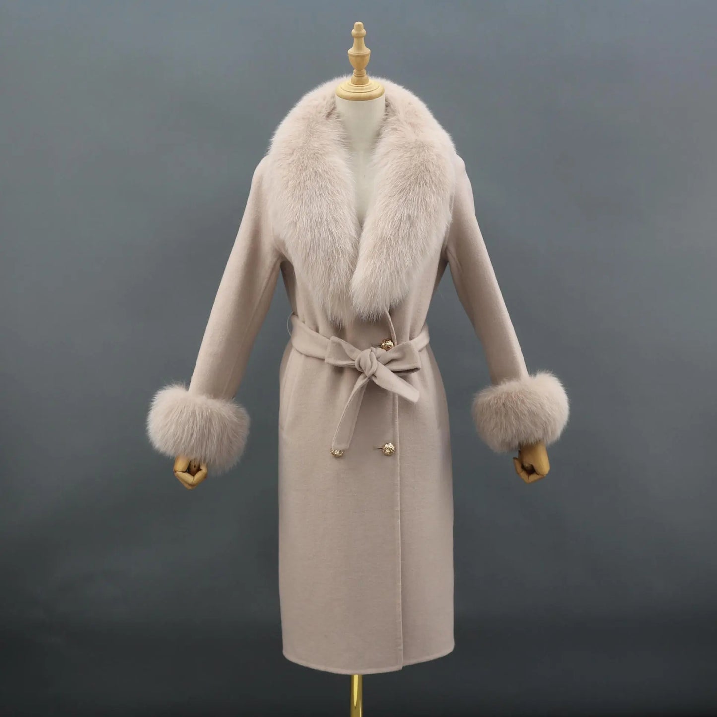 Fox Fur Leader Mouth Detachable Green Fruit Collar Double-sided Coat null