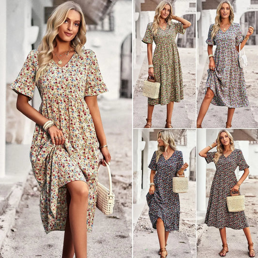 Women's Fashionable V-neck Elegant Dress null