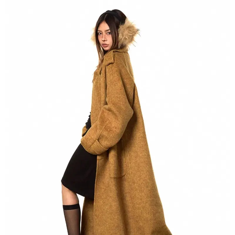 High-support Wool Handmade Double-faced Woolen Goods Long Autumn And Winter High-grade Overcoat Coat null