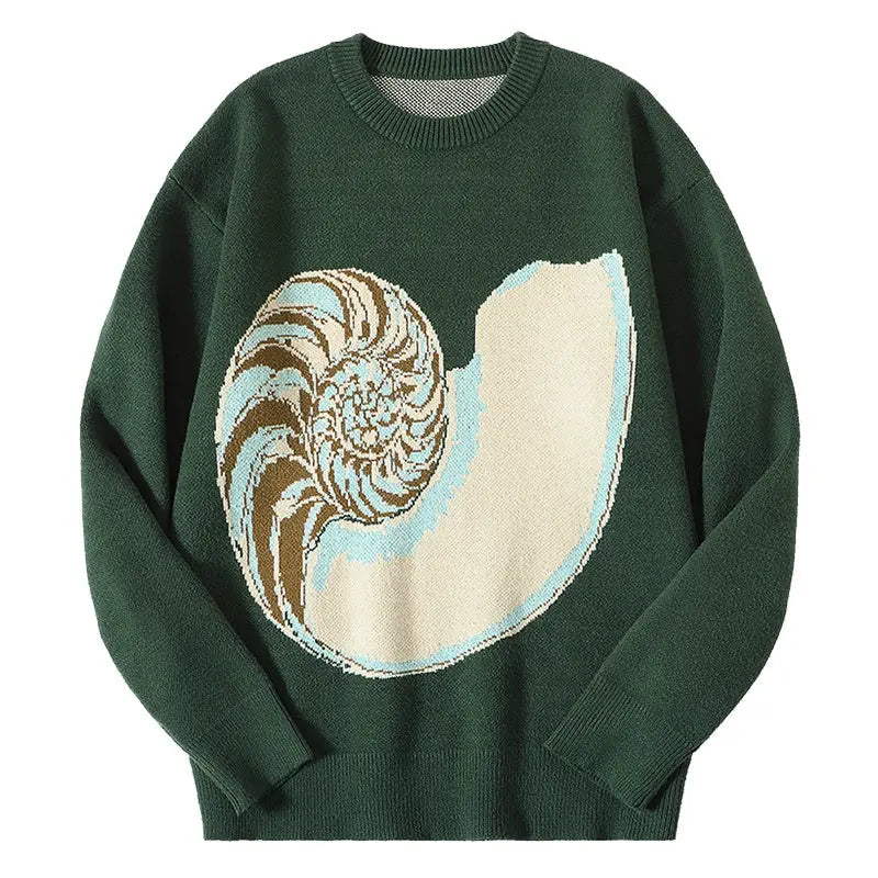 Ladies Casual Fashion Conch Pattern Sweater Nipaaj