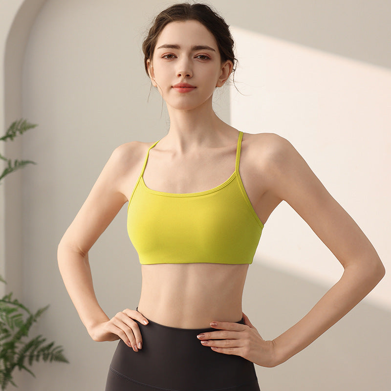 Sports Underwear Women's One-piece Cup Beauty Back Thin Strappy Bra Fitness Yoga Breathable Vest