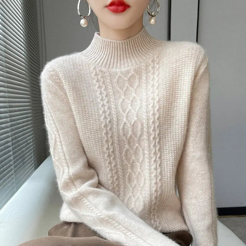 Thickened Half-high Collar Cashmere Sweater Nipaaj