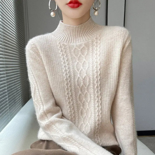 Thickened Half-high Collar Cashmere Sweater Nipaaj