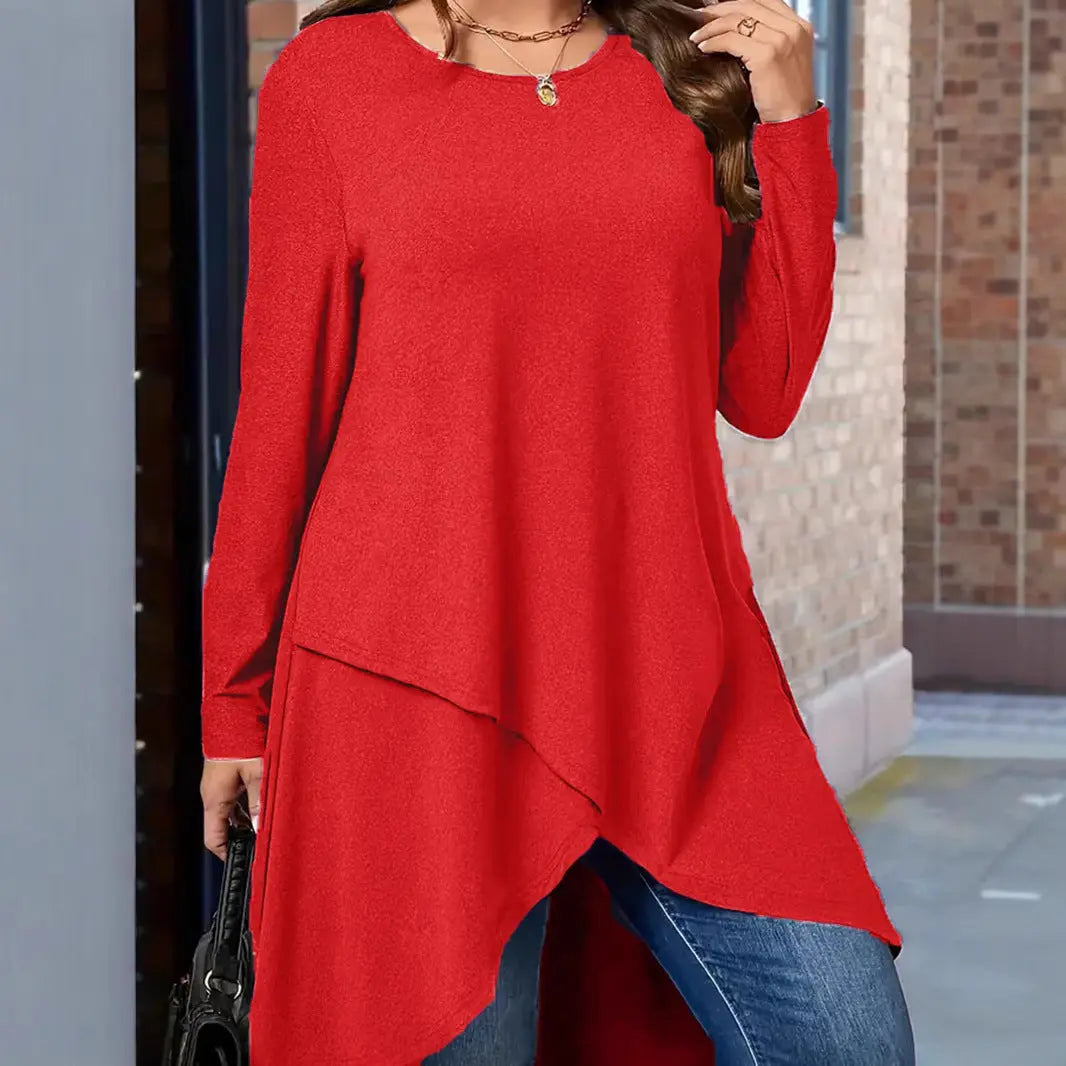Plus Size Women's Autumn And Winter New Casual Loose Long Sleeves Outerwear Top null