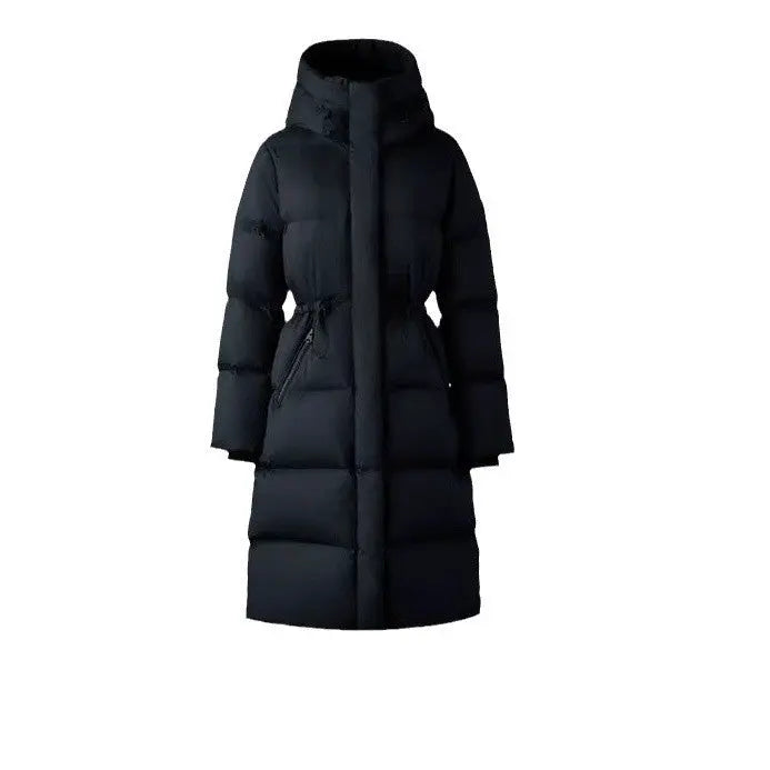 All-matching Hooded Casual Loose Waist Long Down Jacket Warm null