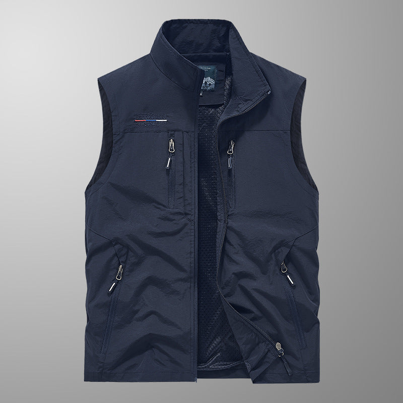 Men's Multi-pocket Outdoor Casual Stand Collar Work Vest