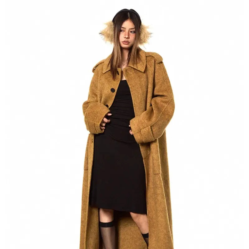 High-support Wool Handmade Double-faced Woolen Goods Long Autumn And Winter High-grade Overcoat Coat null