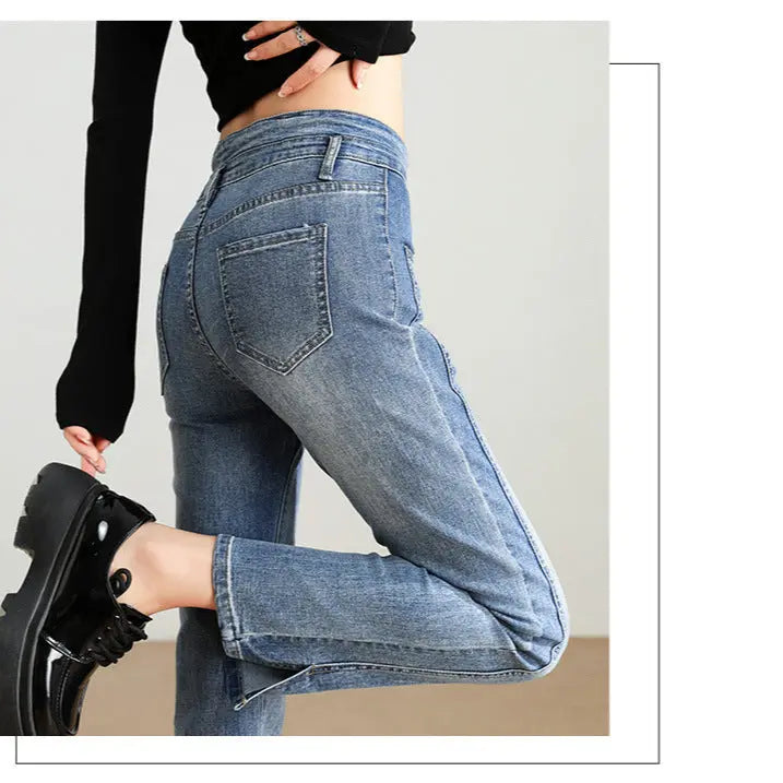 High Waist Slimming And Fashionable Design Popular Ankle-length Cigarette Pants Nipaaj