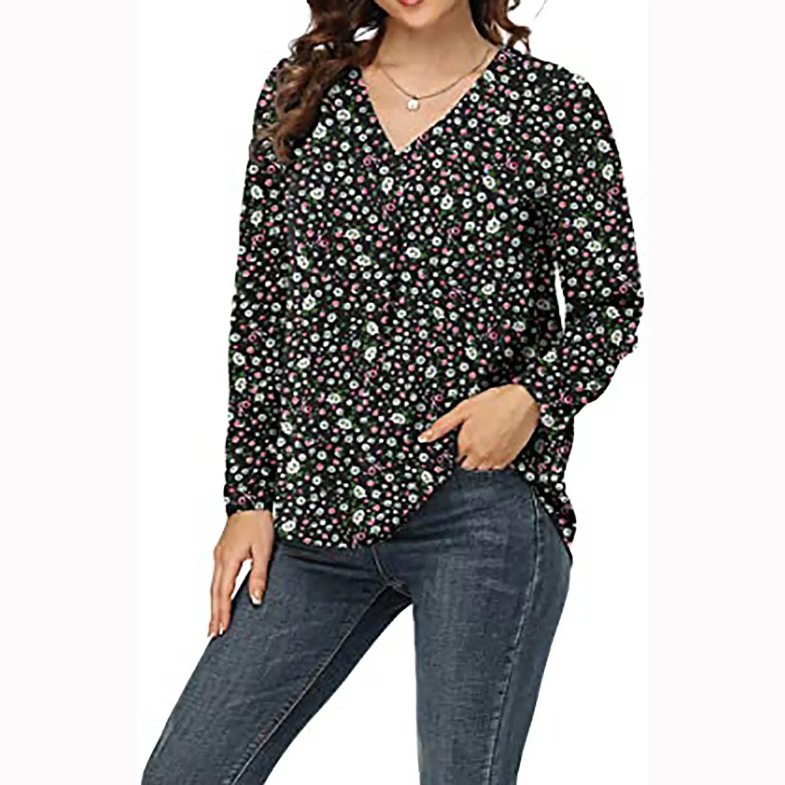Women's Clothing Casual V-neck Temperament Top null