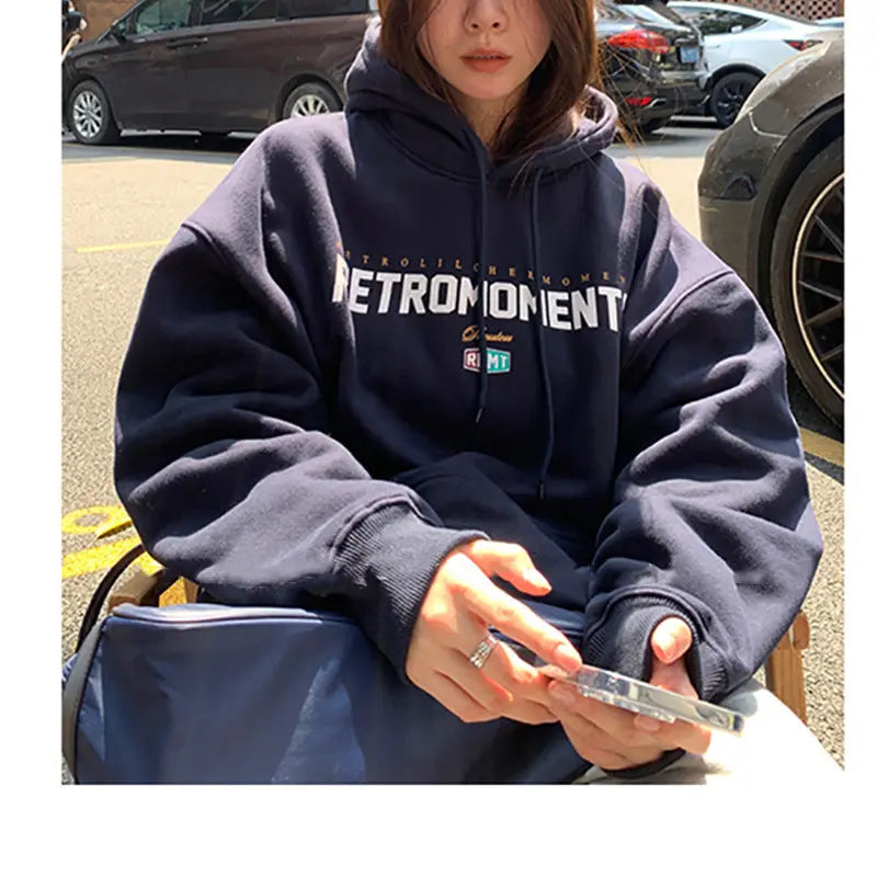 Velvet Padded Hooded Sweatshirt Women Nipaaj