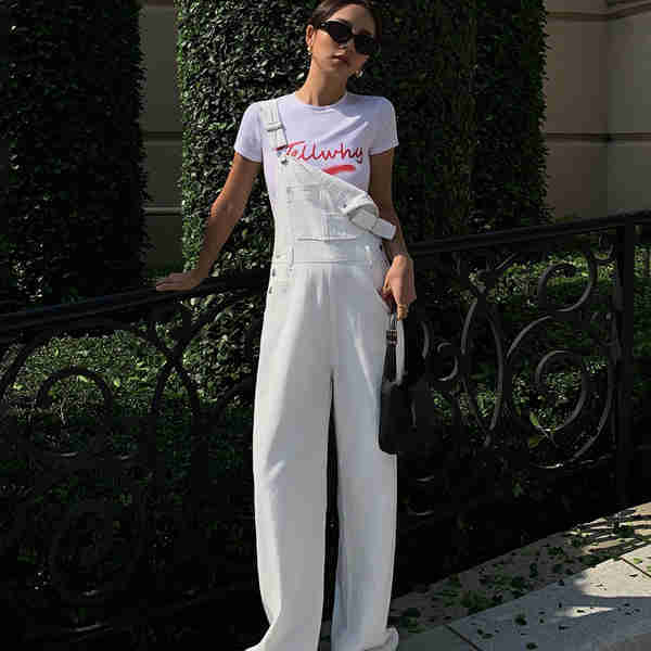 Korean Style Loose Straight Jumpsuit Mopping Wide Leg Pants null
