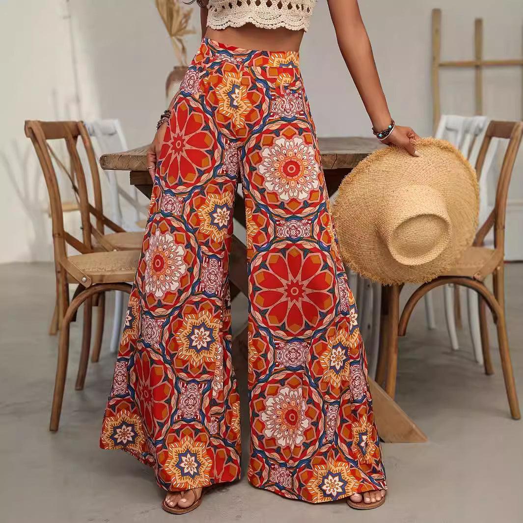 Women's Personalized Printing Bell-bottom Pants