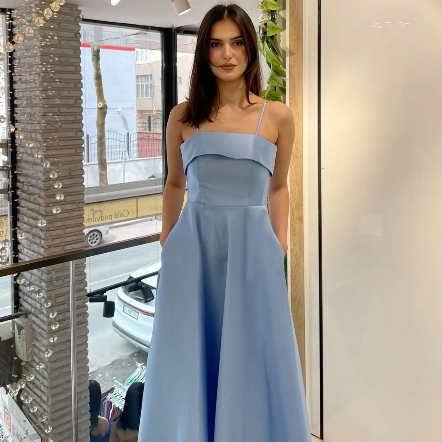 Solid Color Sexy Sleeveless Backless Tube Top Waist Long Dress null