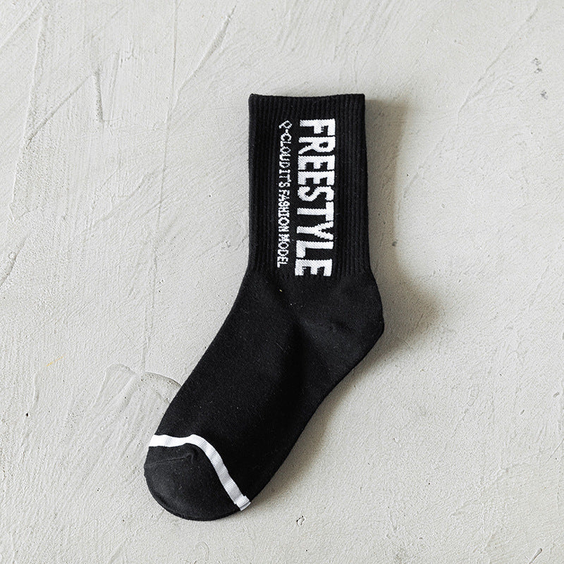 Women's Autumn And Winter Cartoon Illustration Japanese Style Mid-calf High Length Cotton Socks