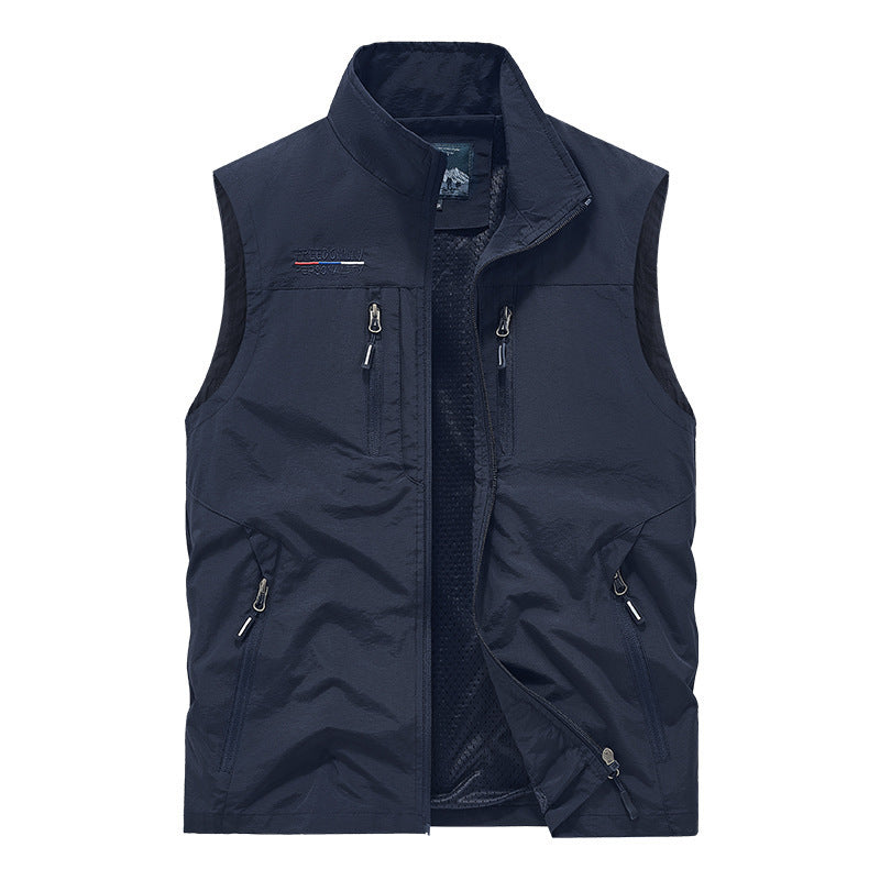Men's Multi-pocket Outdoor Casual Stand Collar Work Vest