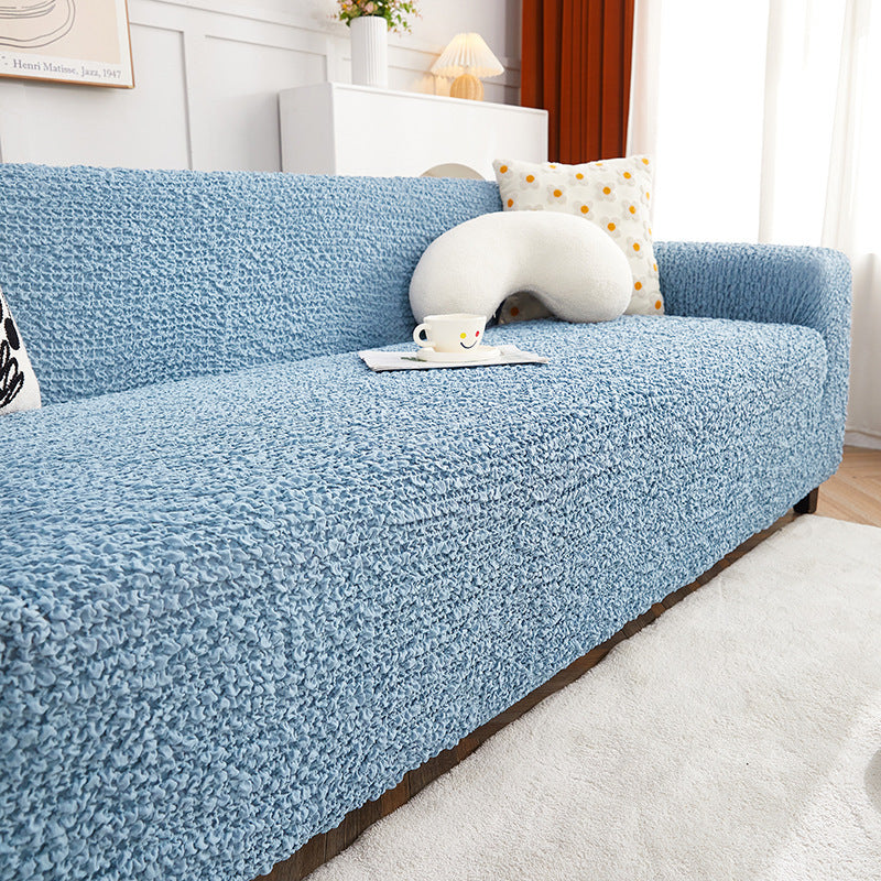 European Style Cream Style Bubble Stretch Sofa Cover Cover All-inclusive Straight Row Sofa Slipcover