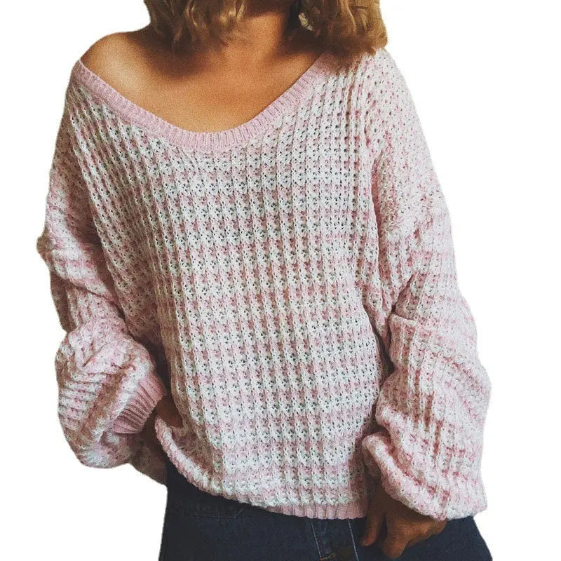 Pullover Striped Women's Knit Sweater Nipaaj