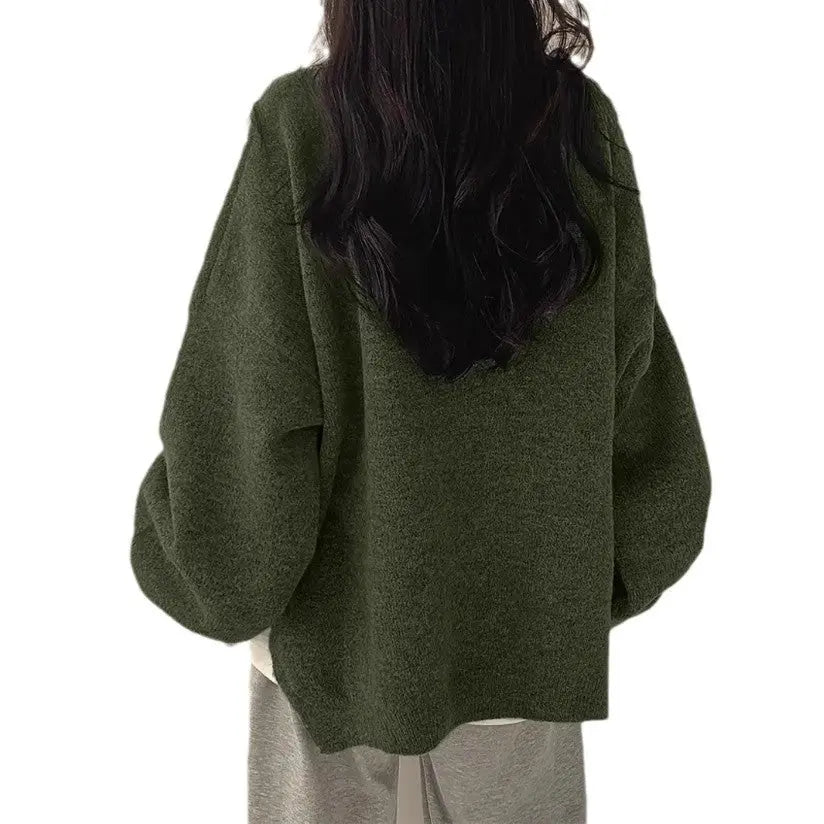 Idle Style Retro Crew Neck Pullover Sweater Nipaaj
