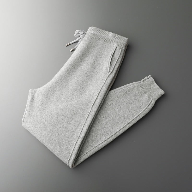 Air Layer Thickened Wool Men's High Waist Casual All-match Lock Foot Harem Pants