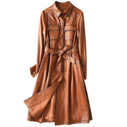 Temperament Sheepskin Leather Leather Belt Looks Thin null