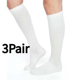 Black Cotton Knee-length Stripes Calf Socks