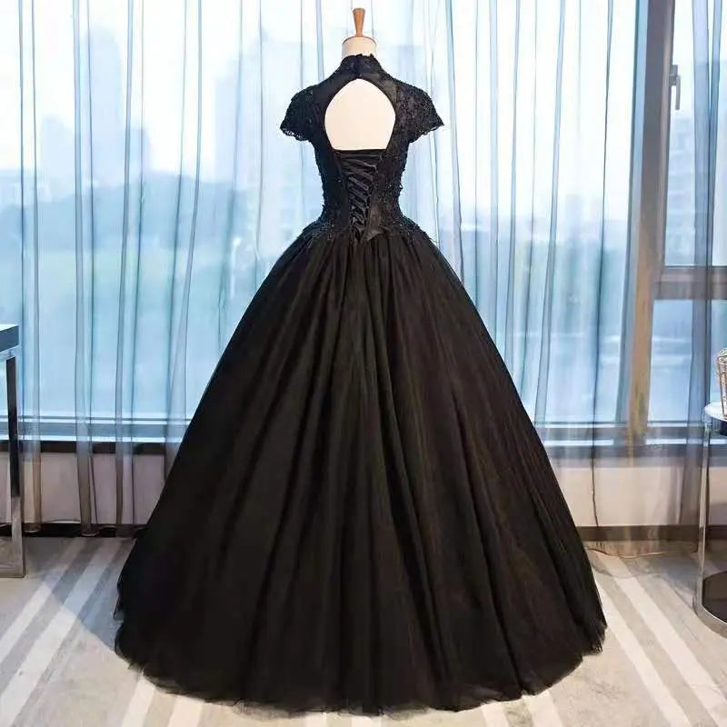 Black Lace High Neck Tutu Skirt Costume Nipaaj