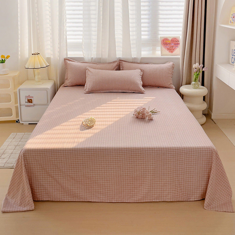 Summer Washed Cotton Bed Sheet Student Dormitory