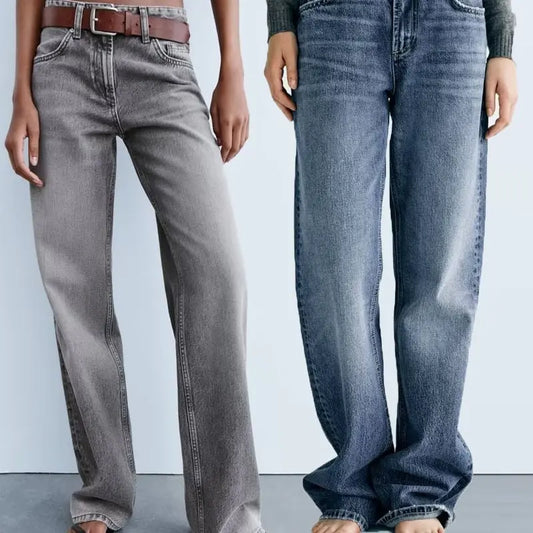Autumn And Winter Jeans High Waist Straight Pants Women's Wide-leg Pants Nipaaj