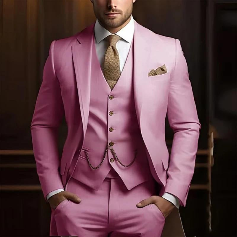 Men's High-grade Gentleman Temperament Slim Suit Three-piece Suit